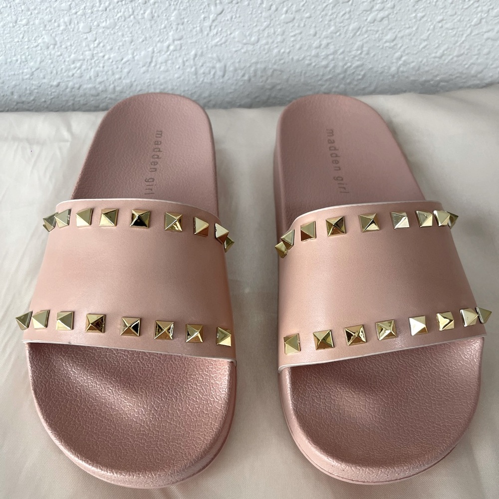 Madden Girl Studded Slide Sandals